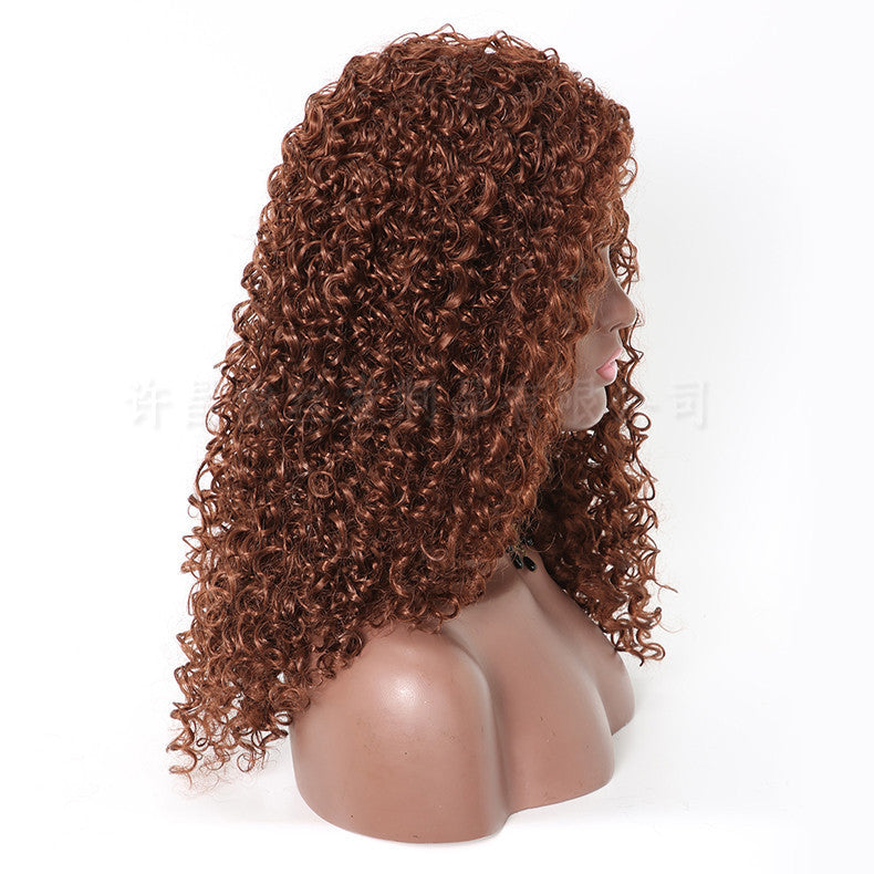 ig Fluffy Long Curly Hair Small Curly Wave High Temperature Silk Chemical Fiber Headgear