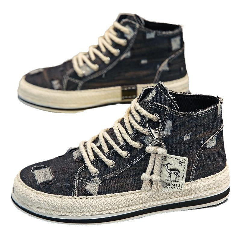 1970s High-top Canvas Shoes Men's Korean-style Student