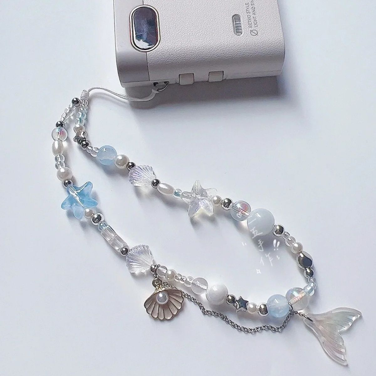 Princess Shell Pendant Mobile Phone Lanyard Beaded Bracelet