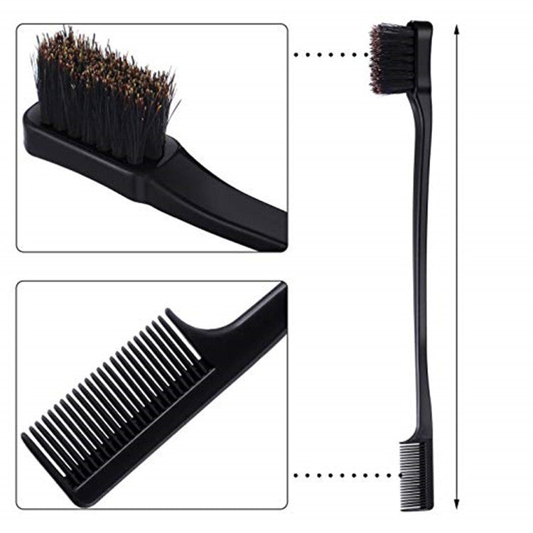 Beauty Double Side Edge Control Hair Comb Hair Brush Eyebrow Brush Hair Styling Salon Hair Accessories Random Color