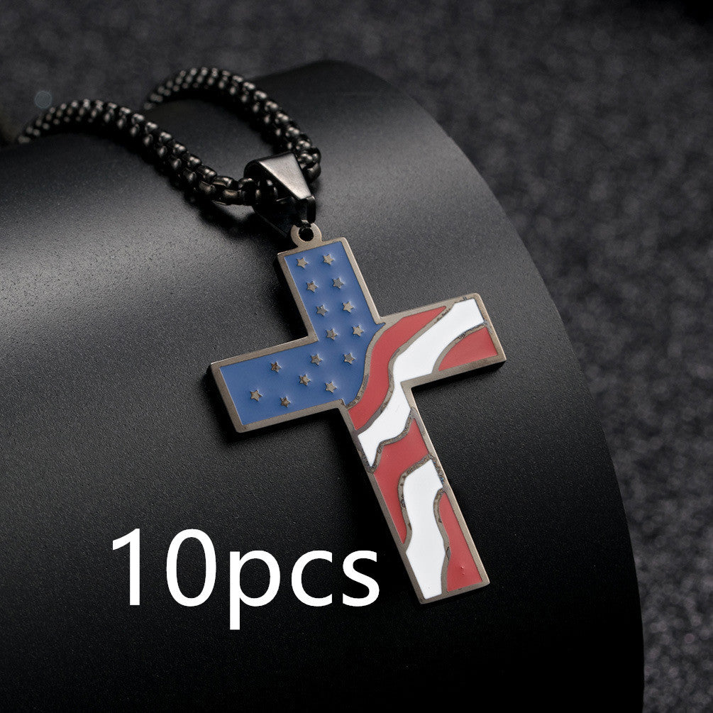 Flag Cross Necklace