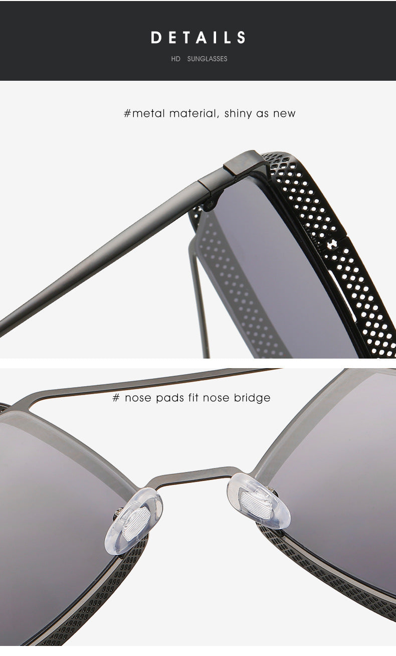 Metal Rhombus Double Beam Sunglasses