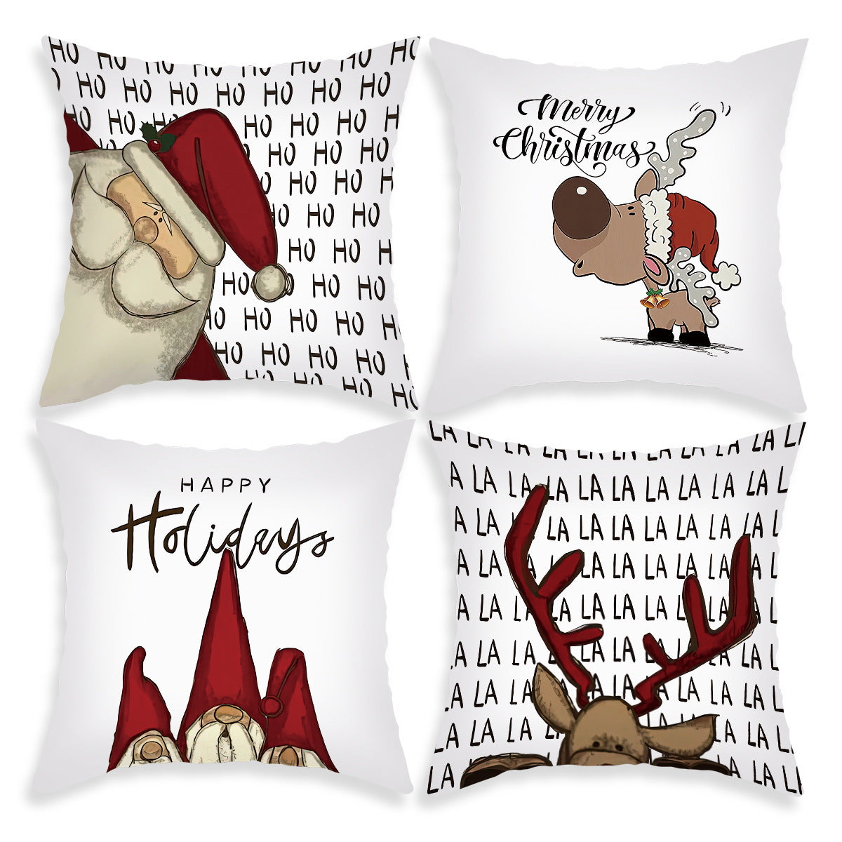 Pillow Cover Cartoon Santa Claus Elk Holiday Decoration Sofa Cushion Cover