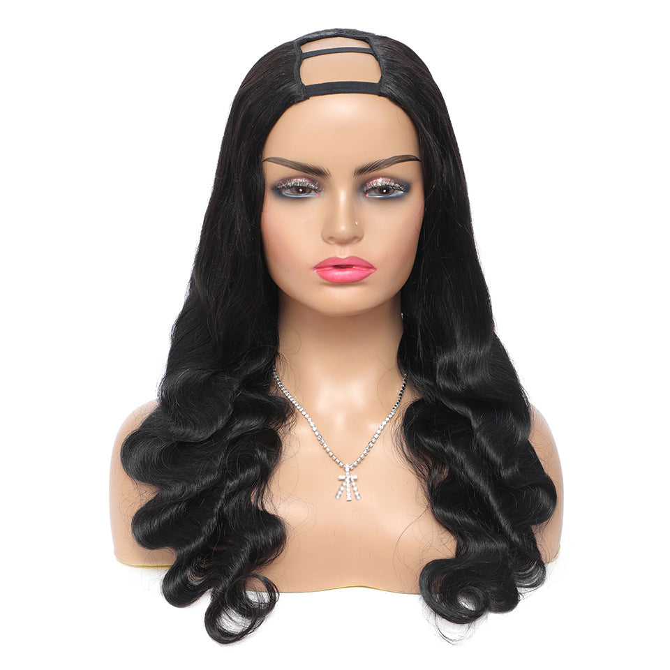 Human Wigs Headgear Creative Big Wave Mid-seam