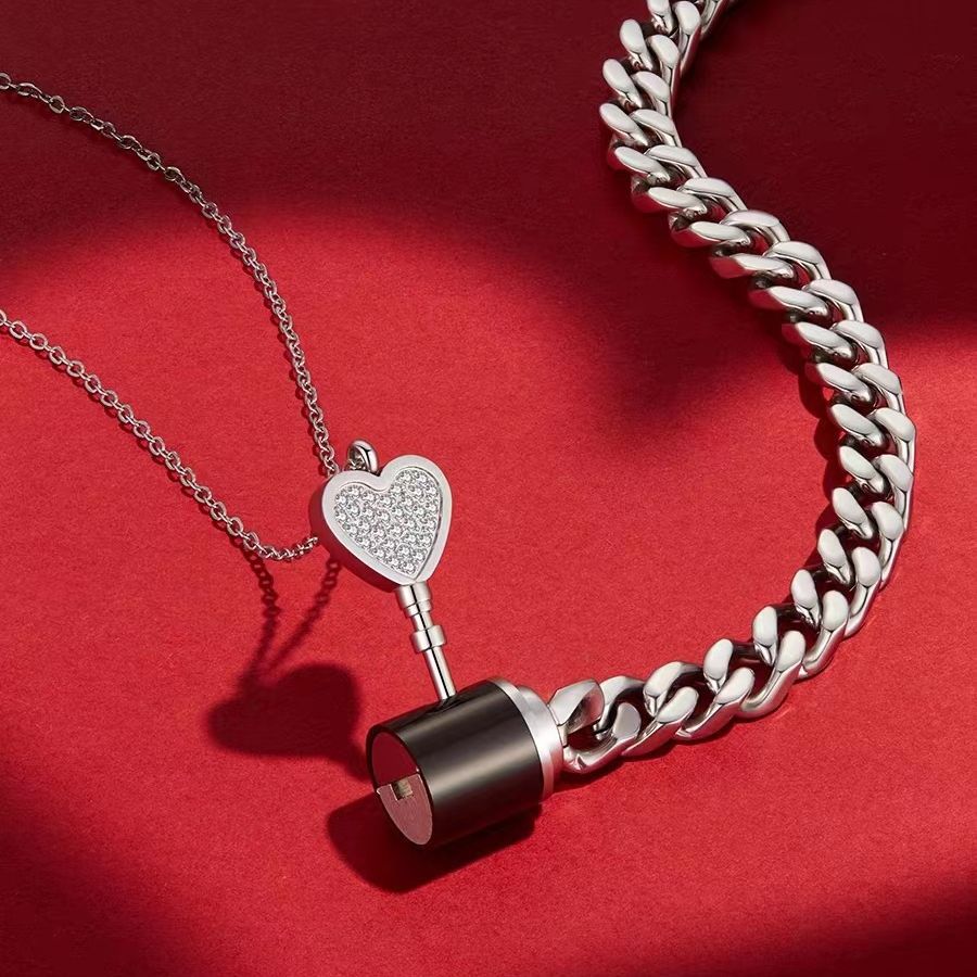 One Lock Love Little Lock Bracelet For Couple Necklace