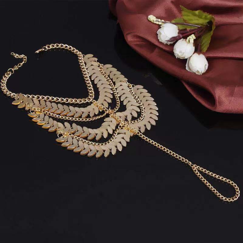 Retro Exaggerated Heavy Industry Multilayer Tassel Chain Anklet