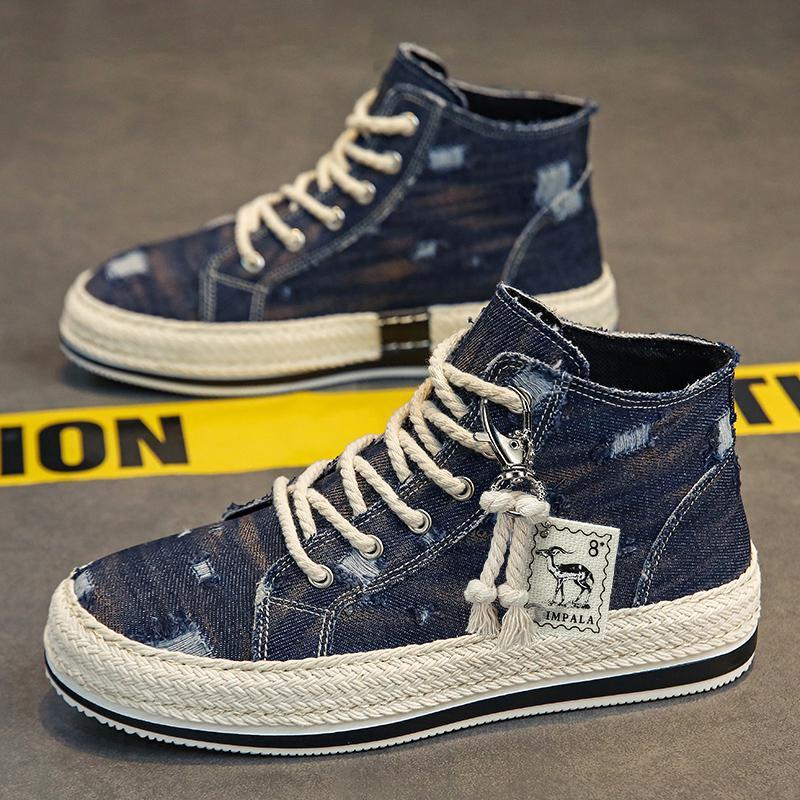 1970s High-top Canvas Shoes Men's Korean-style Student