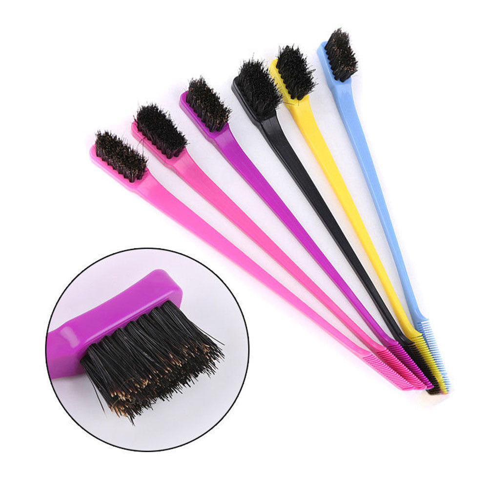 Beauty Double Side Edge Control Hair Comb Hair Brush Eyebrow Brush Hair Styling Salon Hair Accessories Random Color