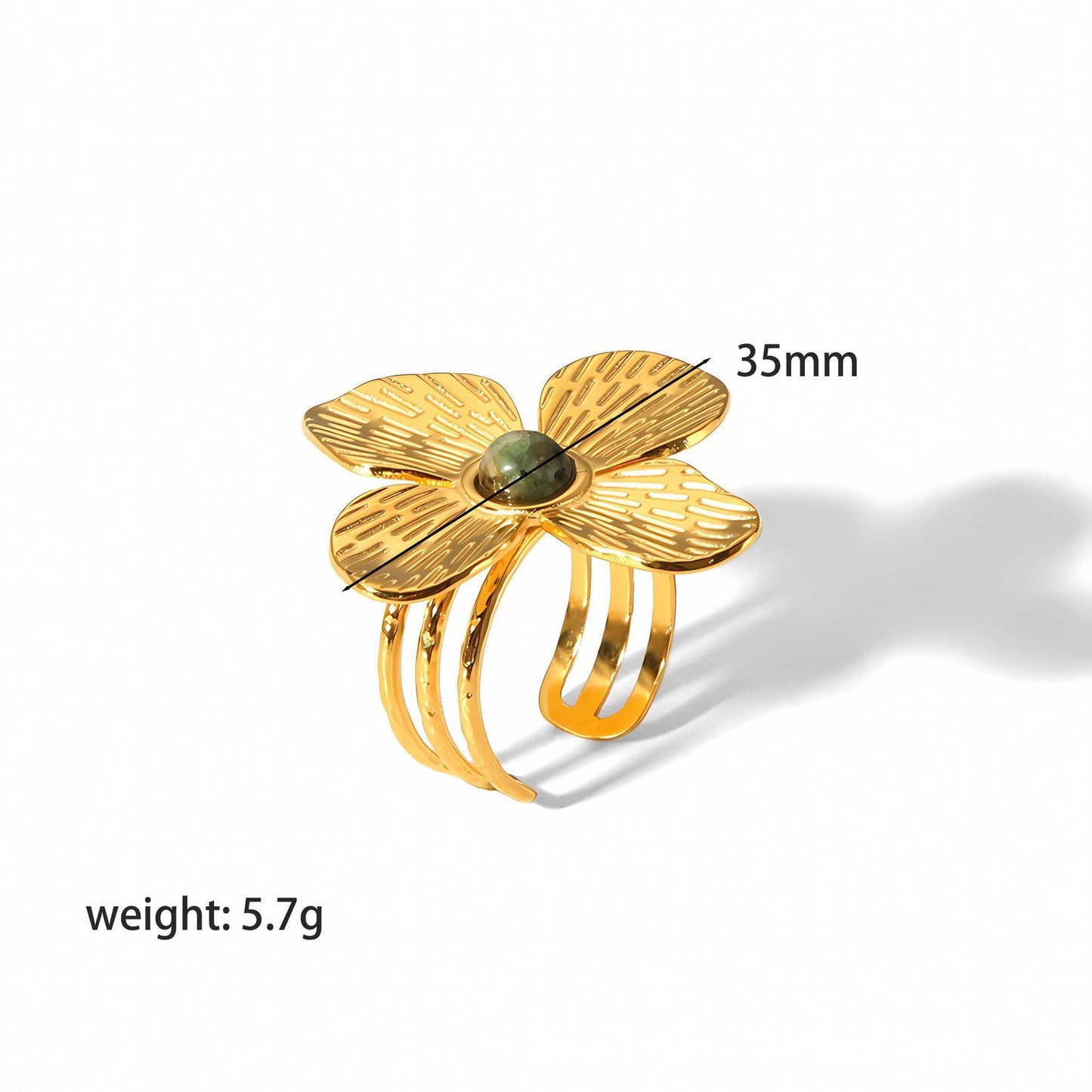 Gold Stainless Steel Butterfly Flower Stud Earrings