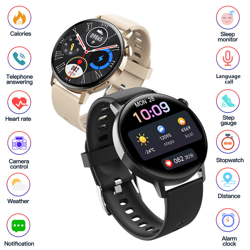 Bluetooth Calling Smart Watch 132-inch Round Screen Health Sports Bracelet